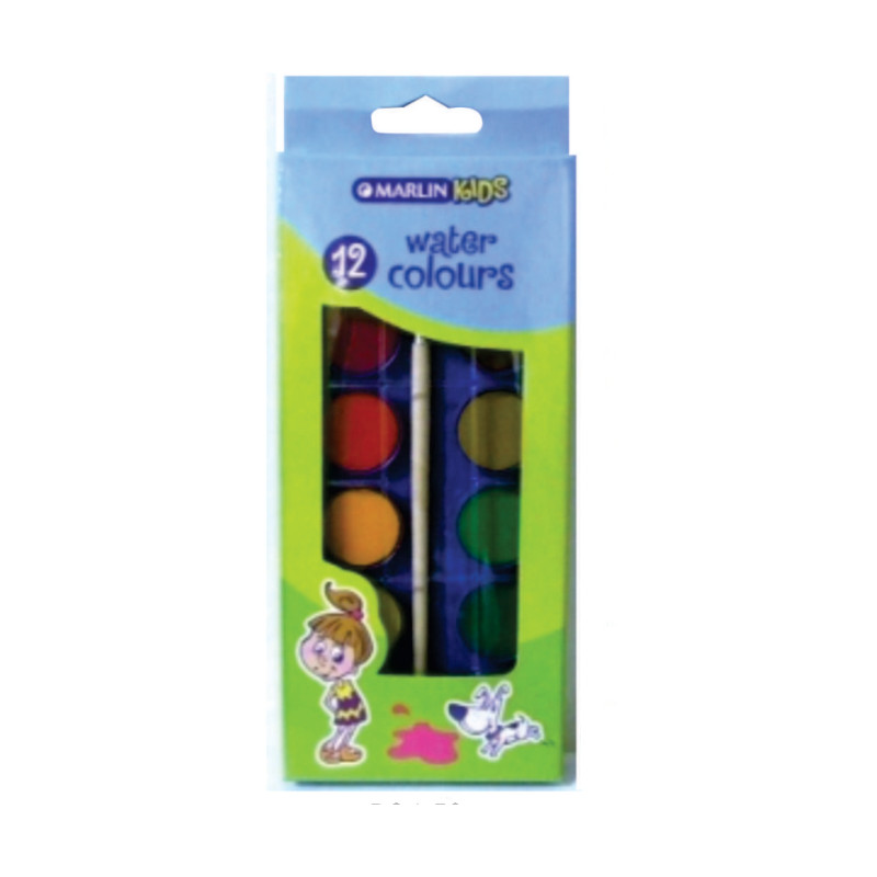 Marlin Stationery Paint With Brush Water Colour 12