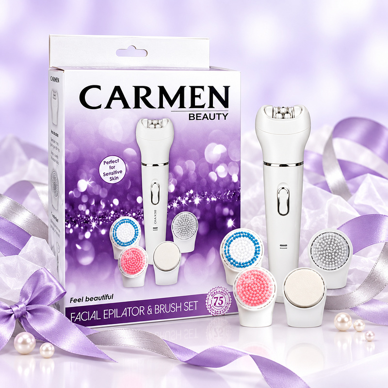 Carmen Facial Epilator & Brush Set