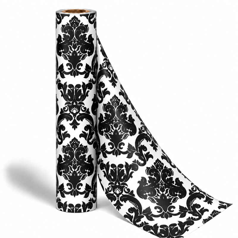 Counter Roll 100m Black Design on White