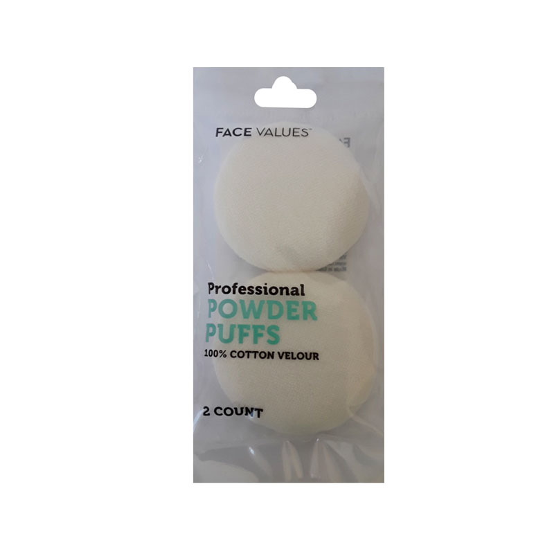 Fv Powder Puffs 100% Cotton Velour 2ct