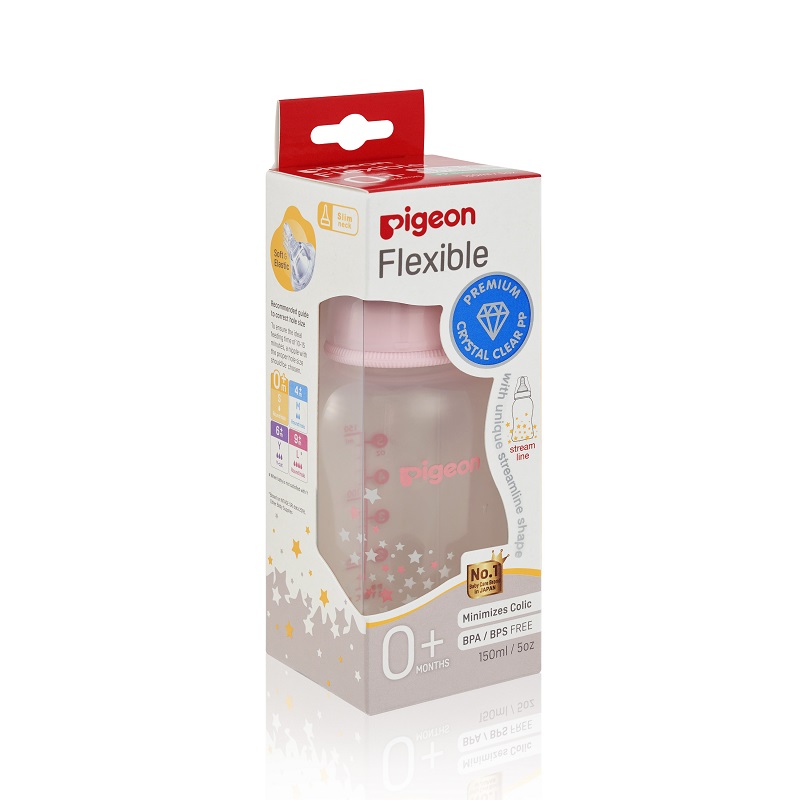 Pigeon Flexible Bottle  Streamline Pink 150ML