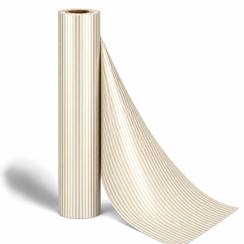 Counter Roll 50m Pinstripe White & Gold