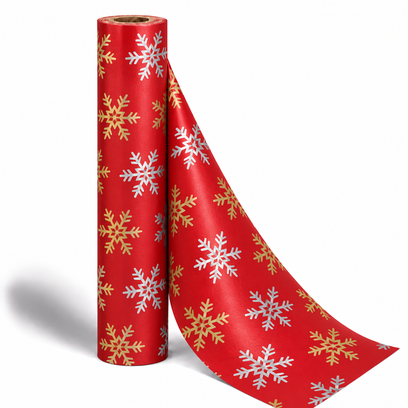 Counter Roll 50m Starburst Red Gold & Silver