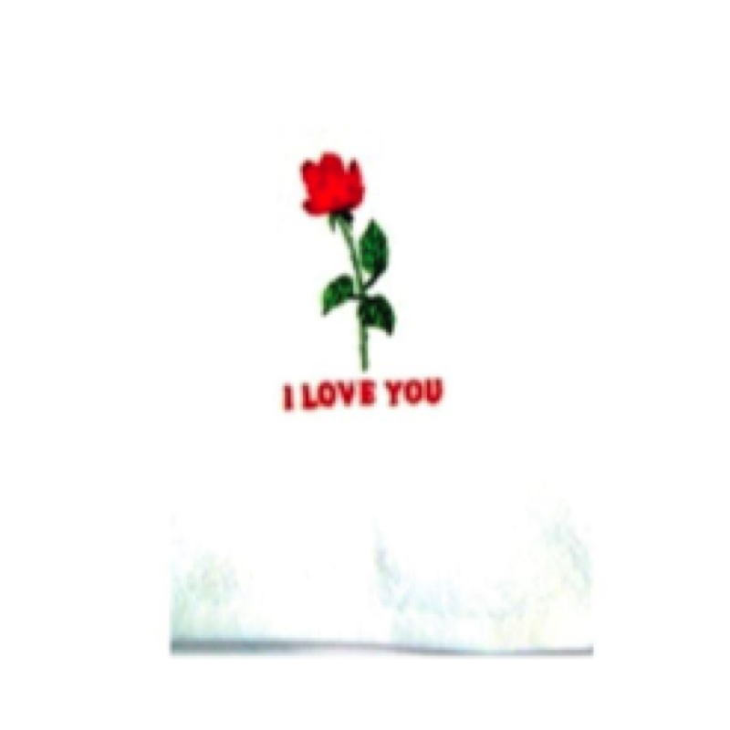 Face Cloth Embroidered I Love You 30x30cm