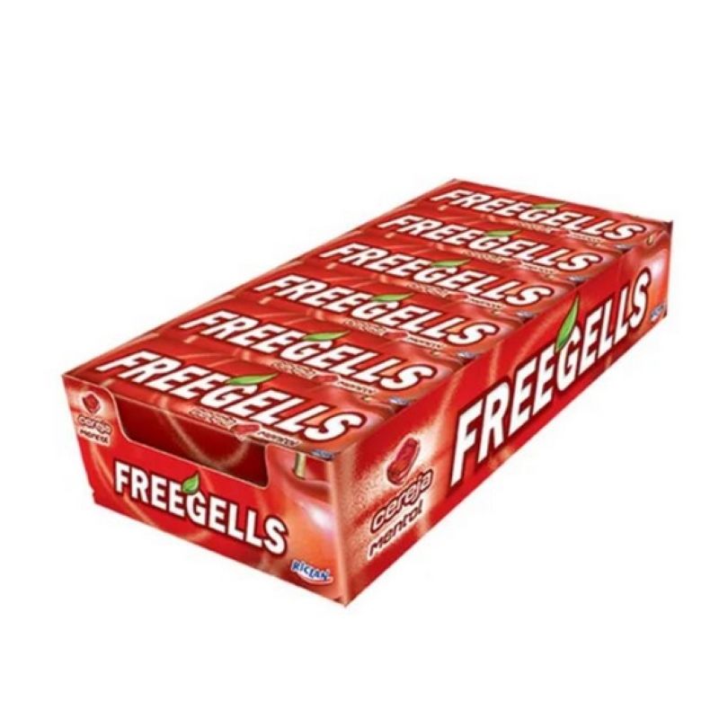 Sweets Freegells Cherry Menthol Display 12's