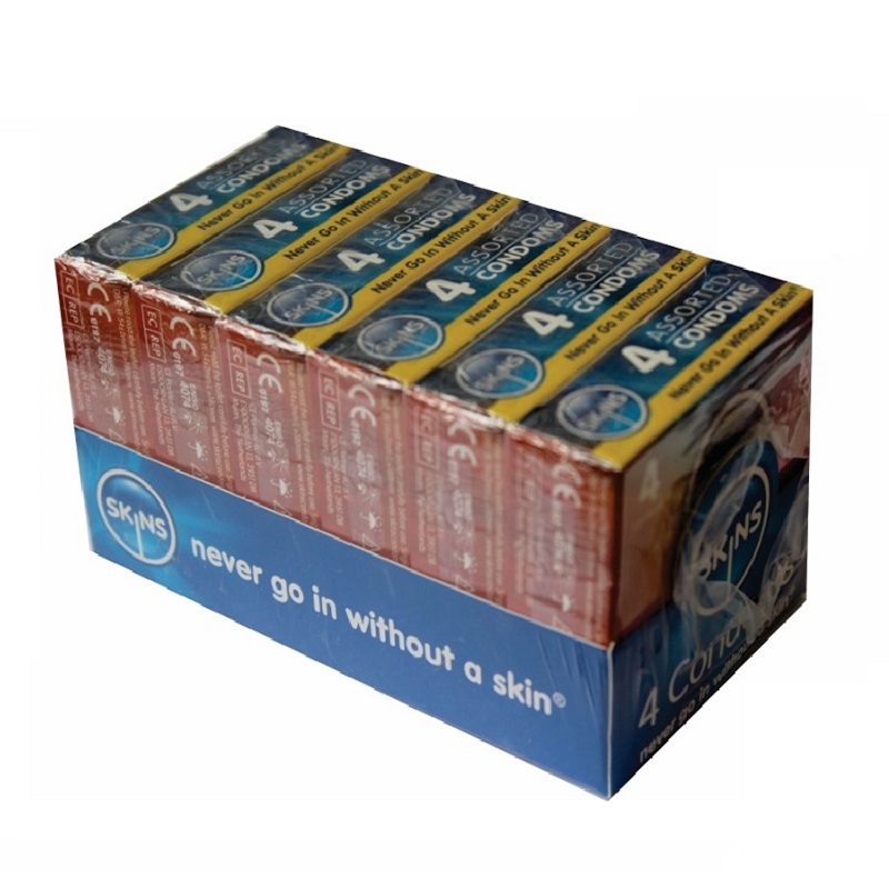 Skins Condoms Ass Natural Dots&Rib1Ultra Thin 6 Pa