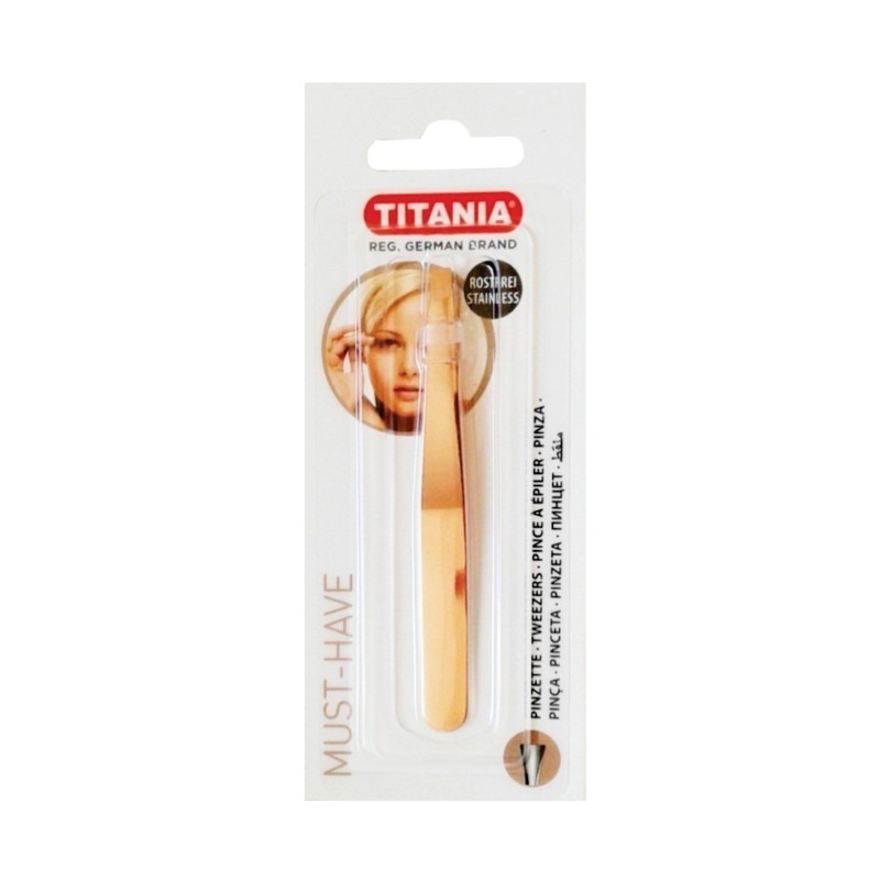 Titania Tweezer Straight 9.5cm Stainless Rose Gold