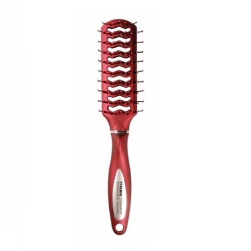 Titania Brush Dbl Channel Satin Red