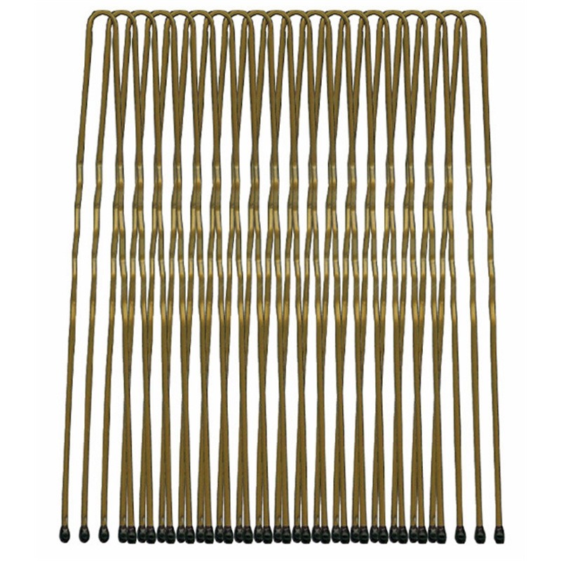 Hair Grips and Pins - Pins Wavy Brown 75mm 20Pk