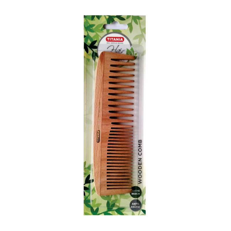 Titania Beech Wooden Comb Antistatic 18cm