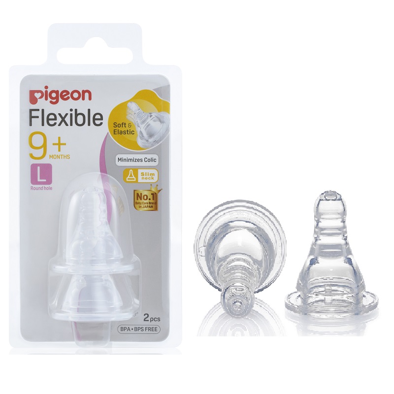 Pigeon Feeding Teats Peristaltic Nipple 2pc L(Fpr Standard Bottl