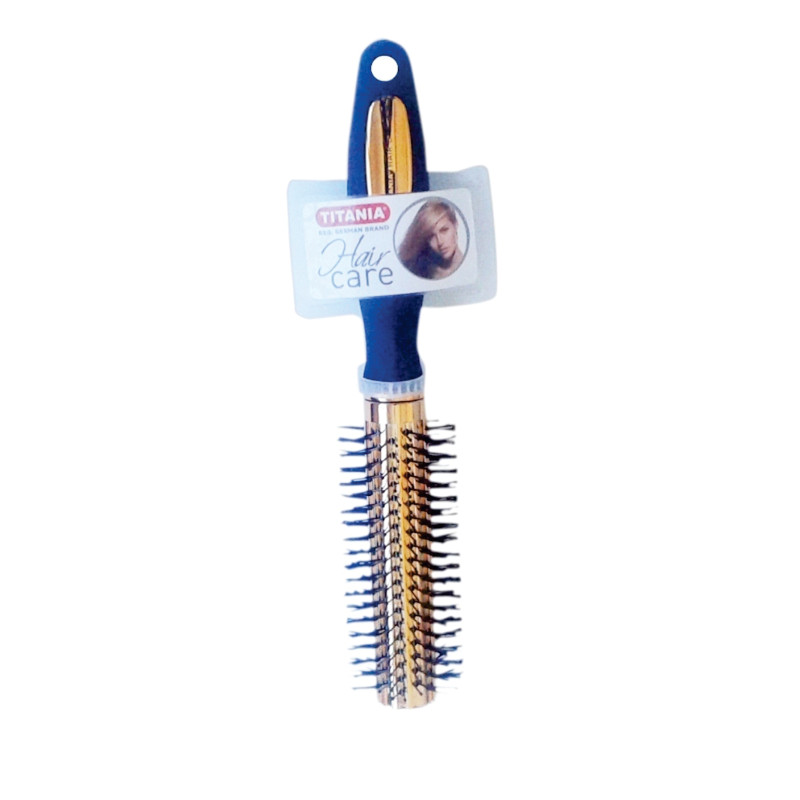 Titania Brush Cushion Round Gold/Bk