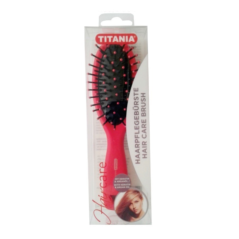 Titania Hair Brush Oval Red/Black