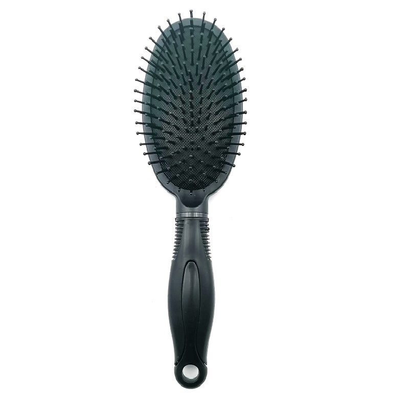 Brush Hair Cushion Oval Black 235mm