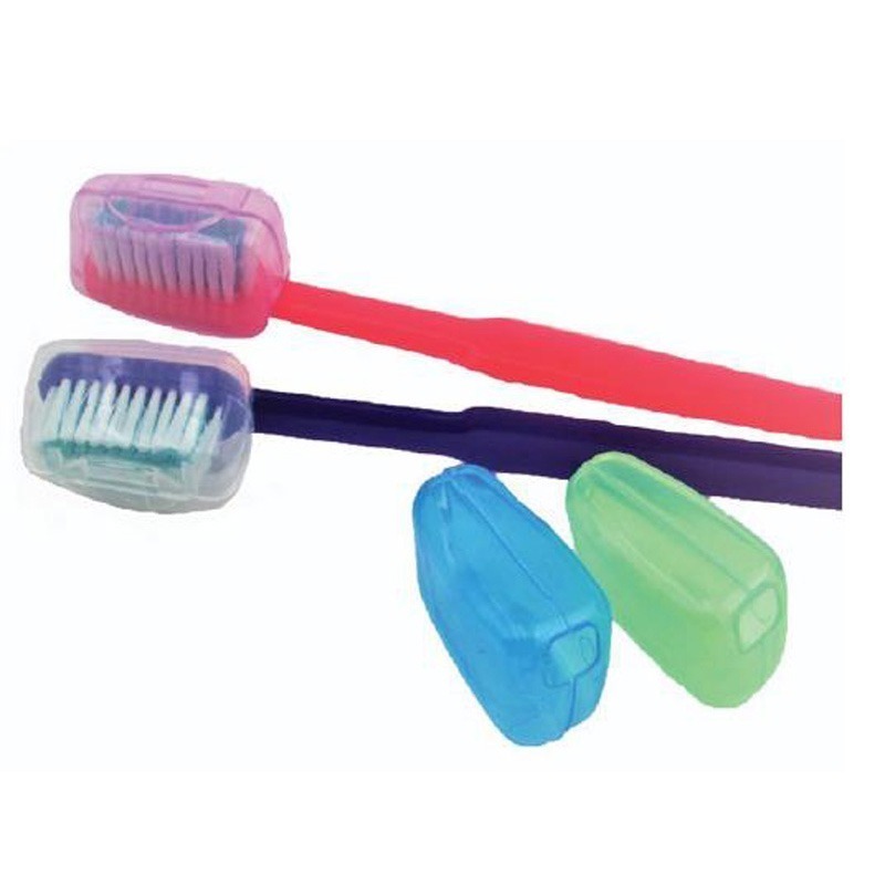 Travel Toothbrush Covered Assorted Colours 3pk