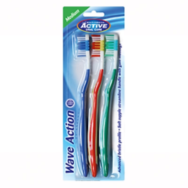 B/F Active Toothbrush Wave Action 3pk