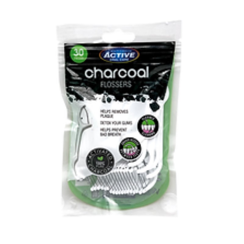 B/F Active Dental Flosser Charcoals 30pcs