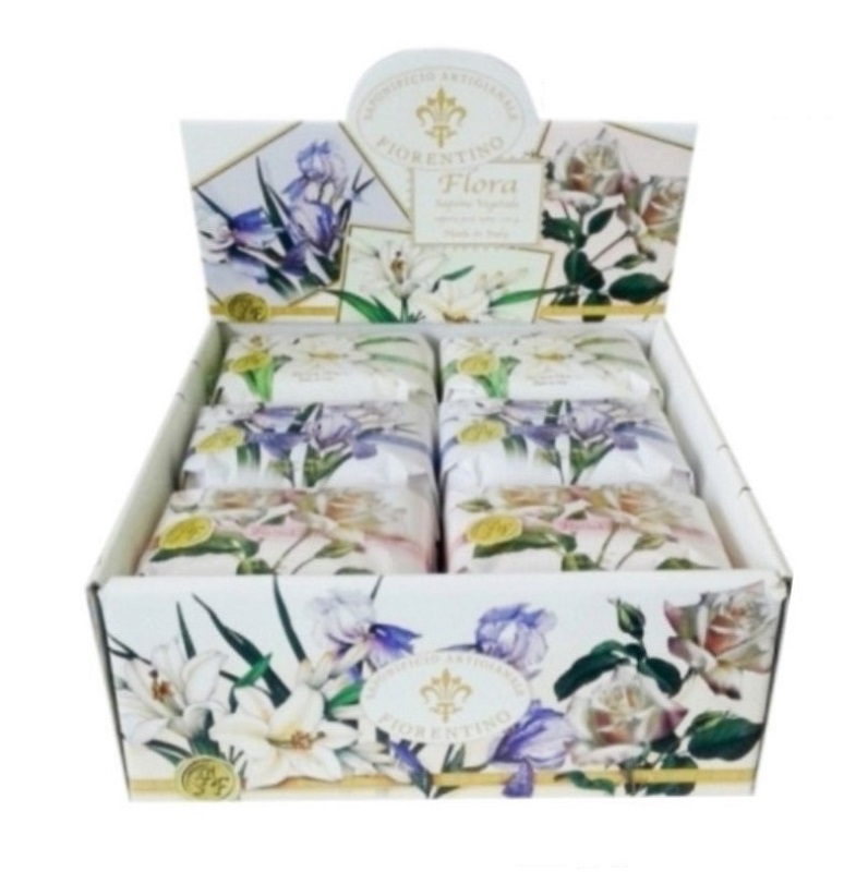 Saponificio Soap Rose Iris Lily Display 12x200g