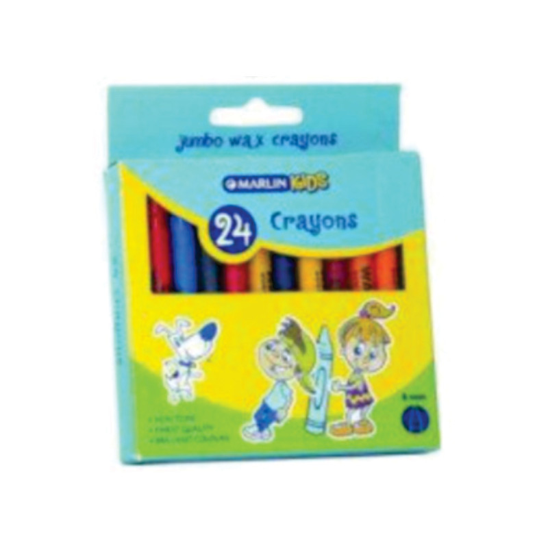 Marlin Stationery Crayons Wax 24's