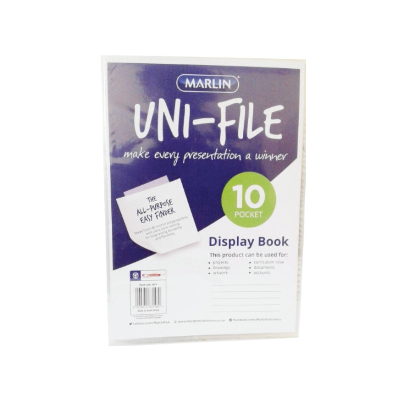 Stationery Marlin Uni-File Display Book A4 10 Page