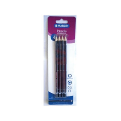 Marlin Stationery Pencils Hb Black 4's
