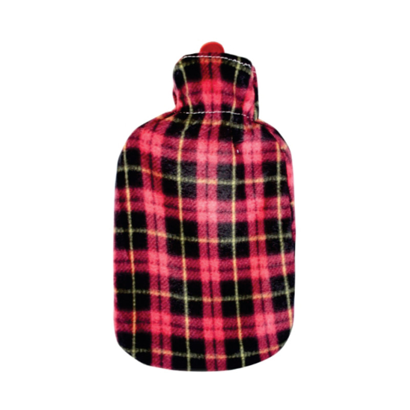 Hot Water Bottle w/Cover Checked Design