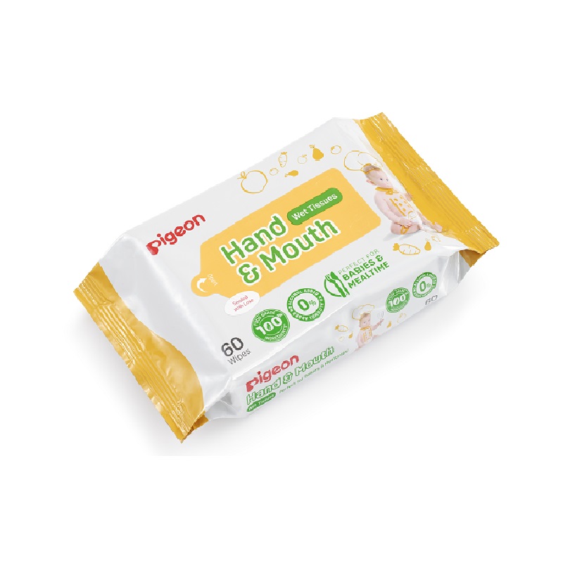 Pigeon Wipes Hand & mouth 60's 2pk