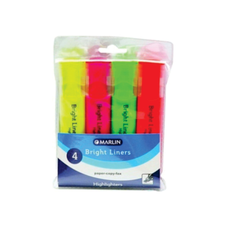 Marlin Highlighters 4's Assorted