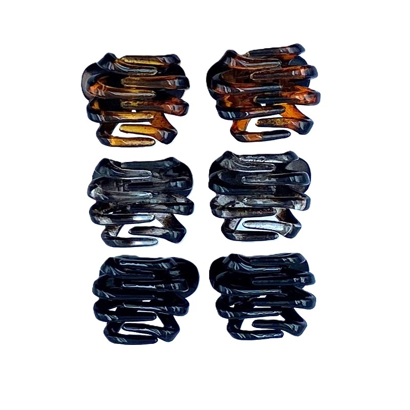 Clamp Hair Claw Octopus Black & Tortoise 20mm 6pk