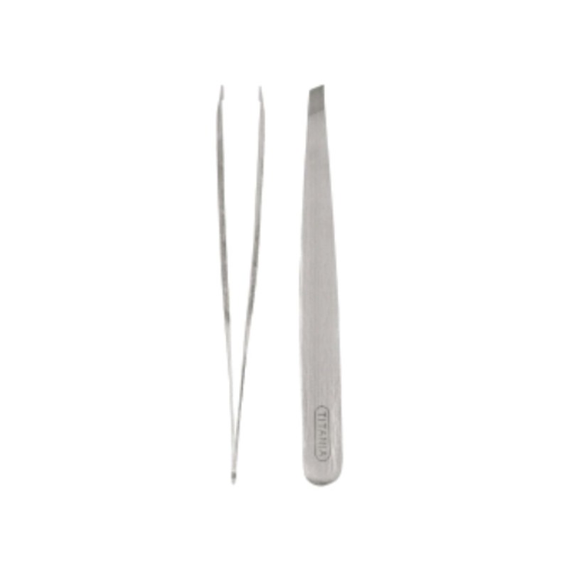 Titania Tweezer Slanted Stainless Steel