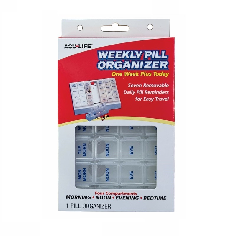 AcuLife Pill Box Weekly Organizer Large