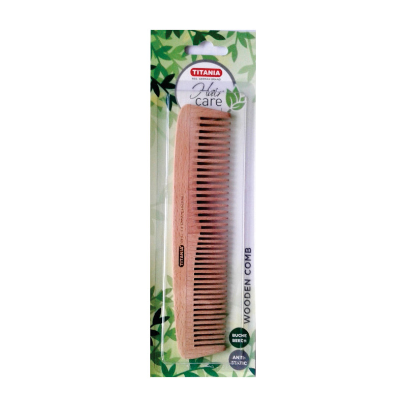 Titania Beech Wooden Comb Antistatic 18cm