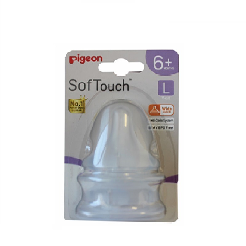 Pigeon Feeding Teats SofTouch Peristaltic Plus Nipple Large 2pc 6+Mths