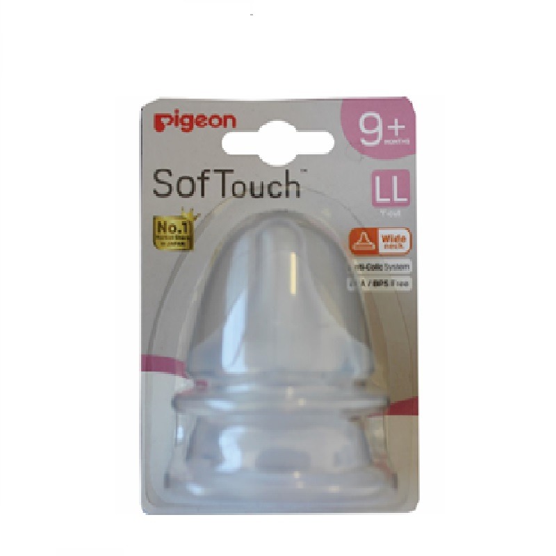 Pigeon Feeding Teats SofTouch Peristaltic Plus Nipple LL 2pc 9+Mths