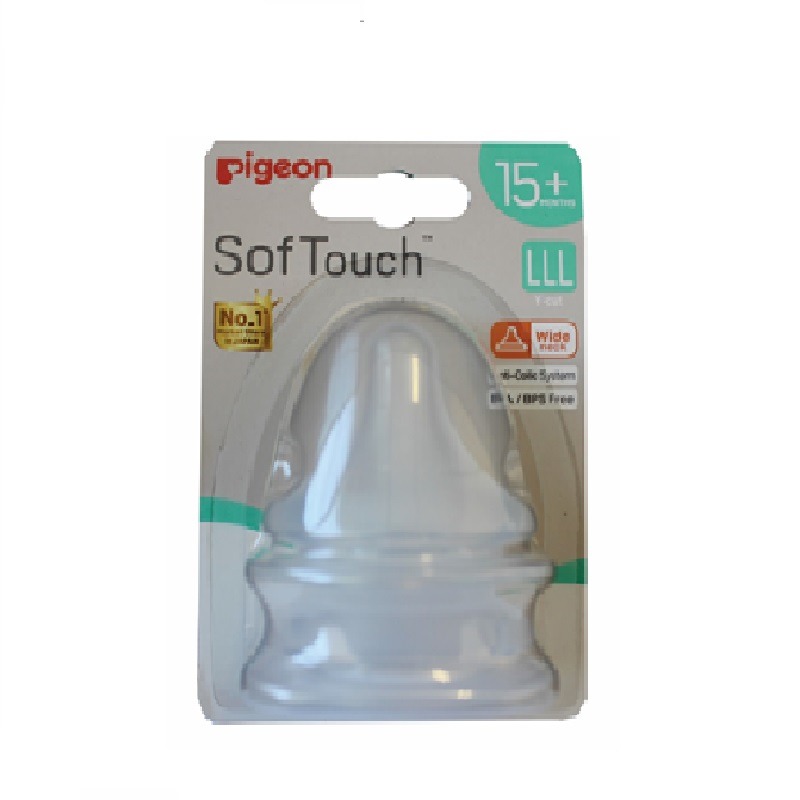 Pigeon Feeding Teats SofTouch Peristaltic Plus Nipple LLL 2pc 15+Mths