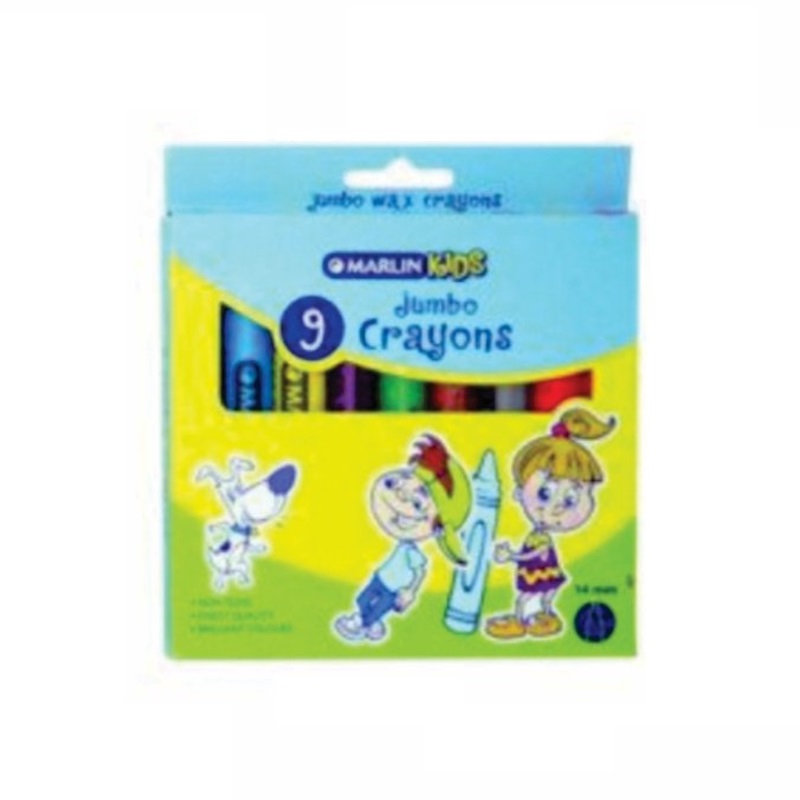 Marlin Stationery Crayons Wax Jumbo 9's