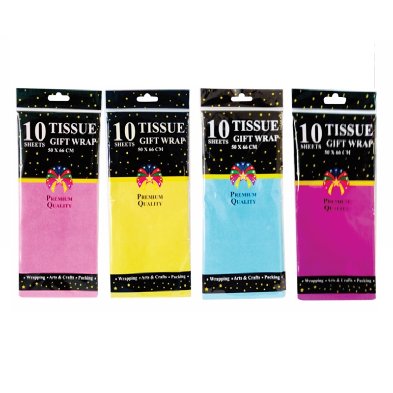 Tissue Paper Bright Pink/Turq/Yell/Purp Assort