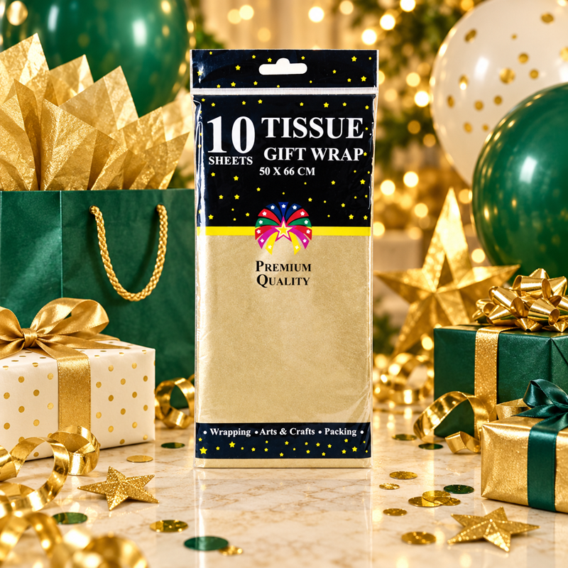 Tissue Paper Gold 10 Sheets 50 x 66cm