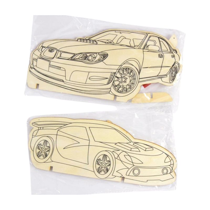 Cars Wooden Colouring Art Set
