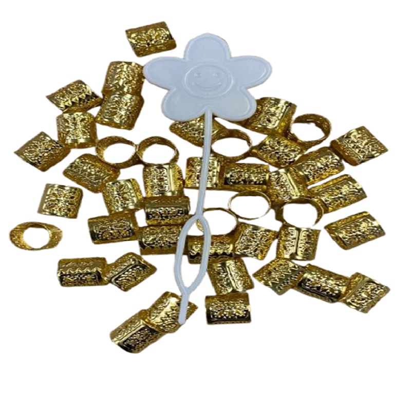 Kids Accessories Hair Beads Gold 50pk