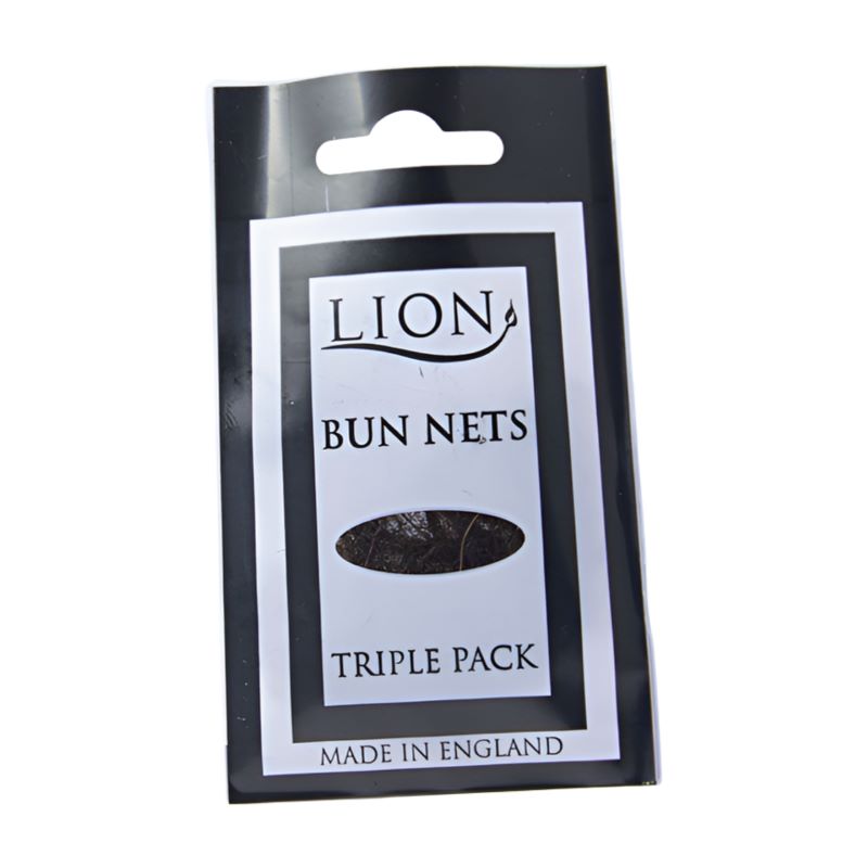 Lion Bun Net Medium Brown 3pk