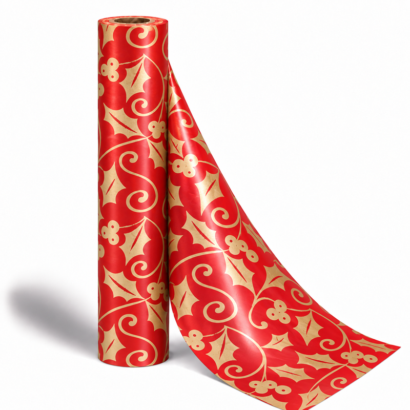 Counter Roll 50m Holly Red & Gold