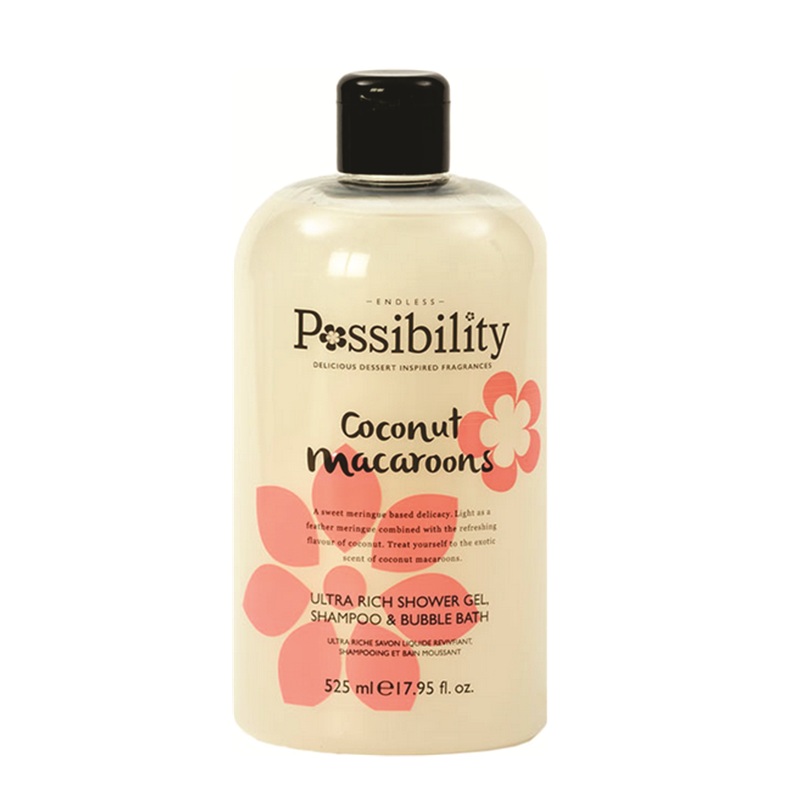Pos 3 in 1 Shower Gel Shampoo Coconut Macaroon 525ml