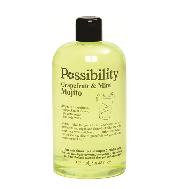 Pos 3 in 1 Shower Gel Shampoo Grapefruit & Mint Mojito 525ml
