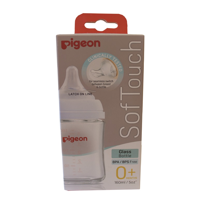 Pigeon Feeding Bottle Peristaltic Wide Neck Glass 160ml 0+Mths