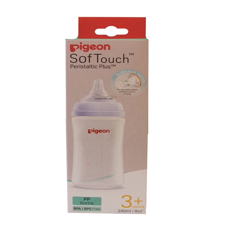 Pigeon Feeding Bottle Peristaltic Plus Wide Neck 240ml 3+Mths
