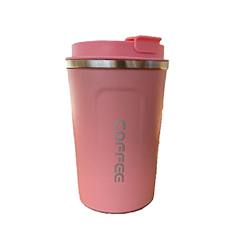 Coffee Cup Stainless Steel 380ml Pink