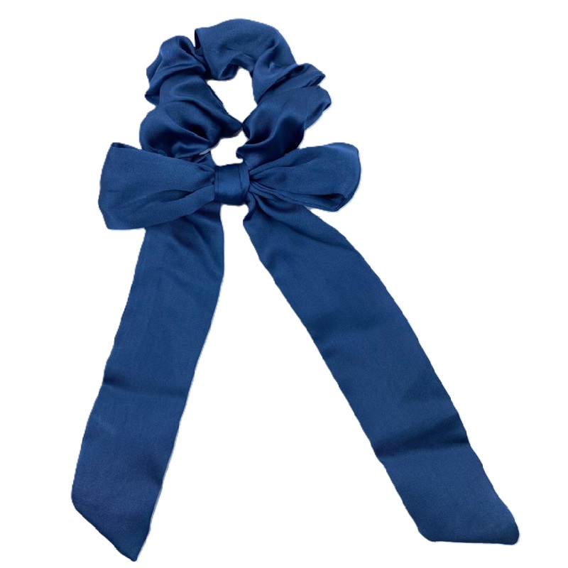Scrunchie Satin Bow Blue