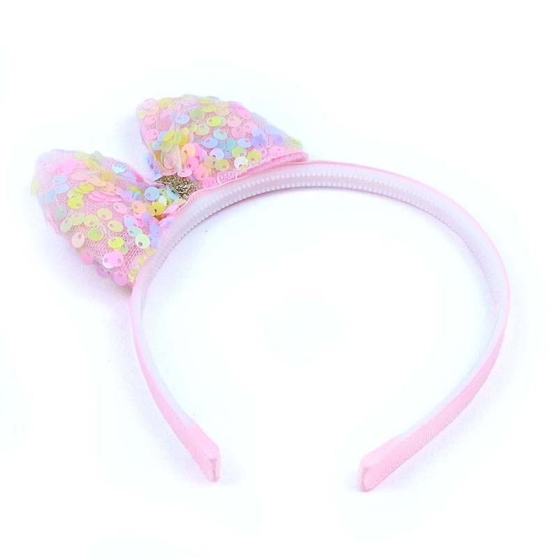 Aliceband Sequin Bow Pink
