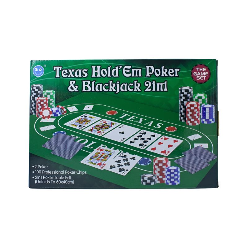 Toy Game Poker Chips Blackjack 2 in 1 Boxed